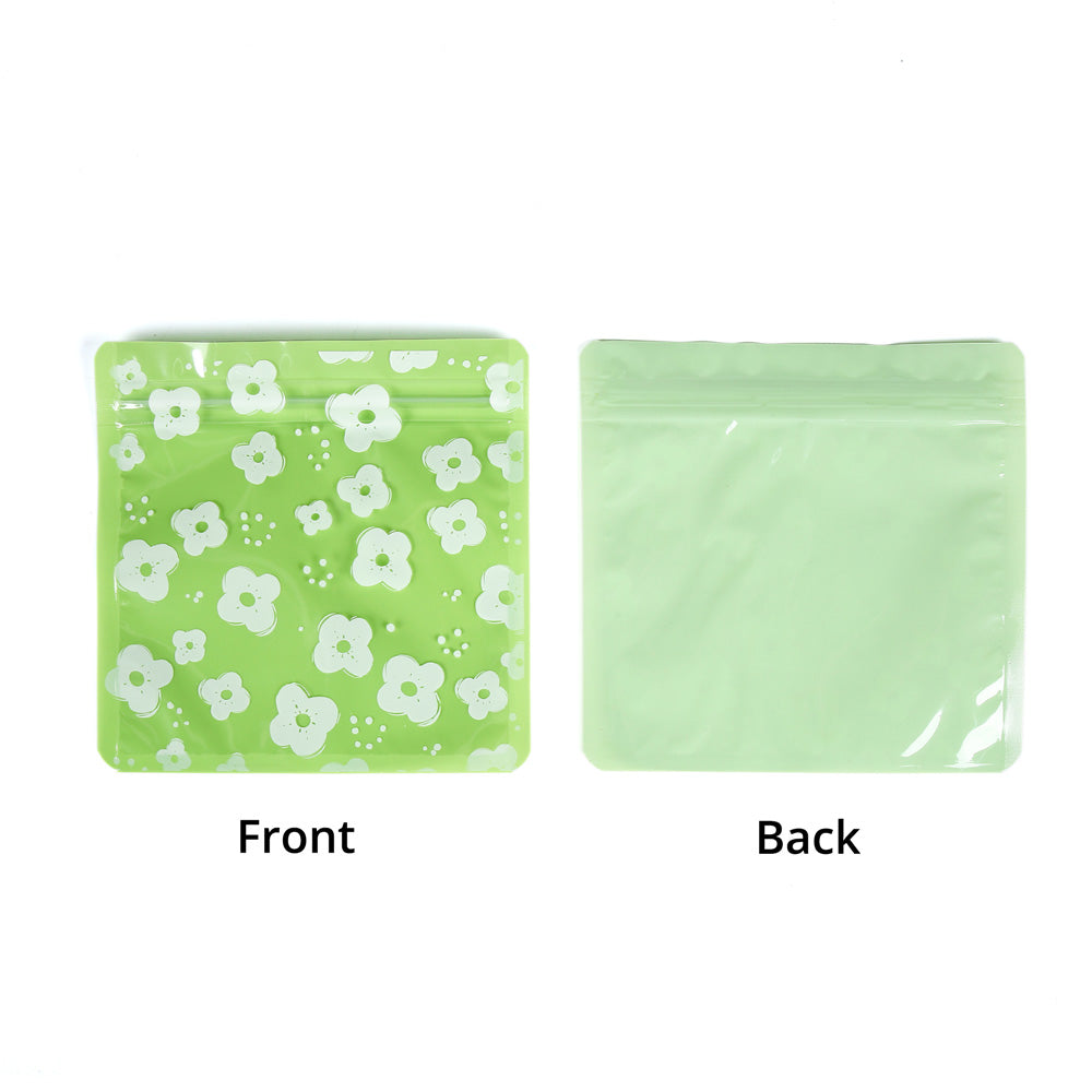 Custom Glossy Flat Bottom Plastic Mylar Packaging Bag Mylar Eco Heat Seal Storage Zipper Bag With Print And Tear Notch
