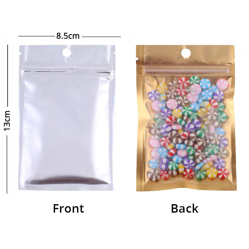 Multi-Size Reclosable Clear Mylar Zip Lock Package Bag Food Coffee Bean Storage Pouch W/Hand Hole