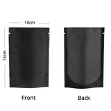 Vacuum Heat Seal Pouches Stand Up Smell Proof Matte Open Top Plastic Packaging Bags w/Clear Window & Tear Notch