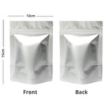 Custom Glossy Silver Aluminium Foil Packaging Reusable Zip Lock Bag Candy Snack Stand Up Storage Sample Pouch
