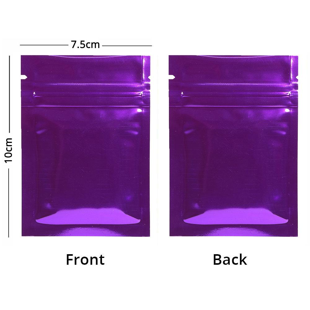 Small Glossy Colors Flat Gift Zip Lock Packing Bag Heat Sealing Foil Mylar Food Pouch