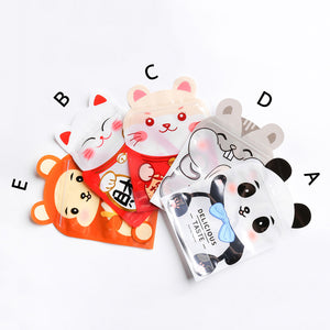 15x22cm Clear Animal Printing Cute Packaging Bag Plastic Mylar Stand Up Gift Bag Candy Storage Recyclable Zip Lock Pouch