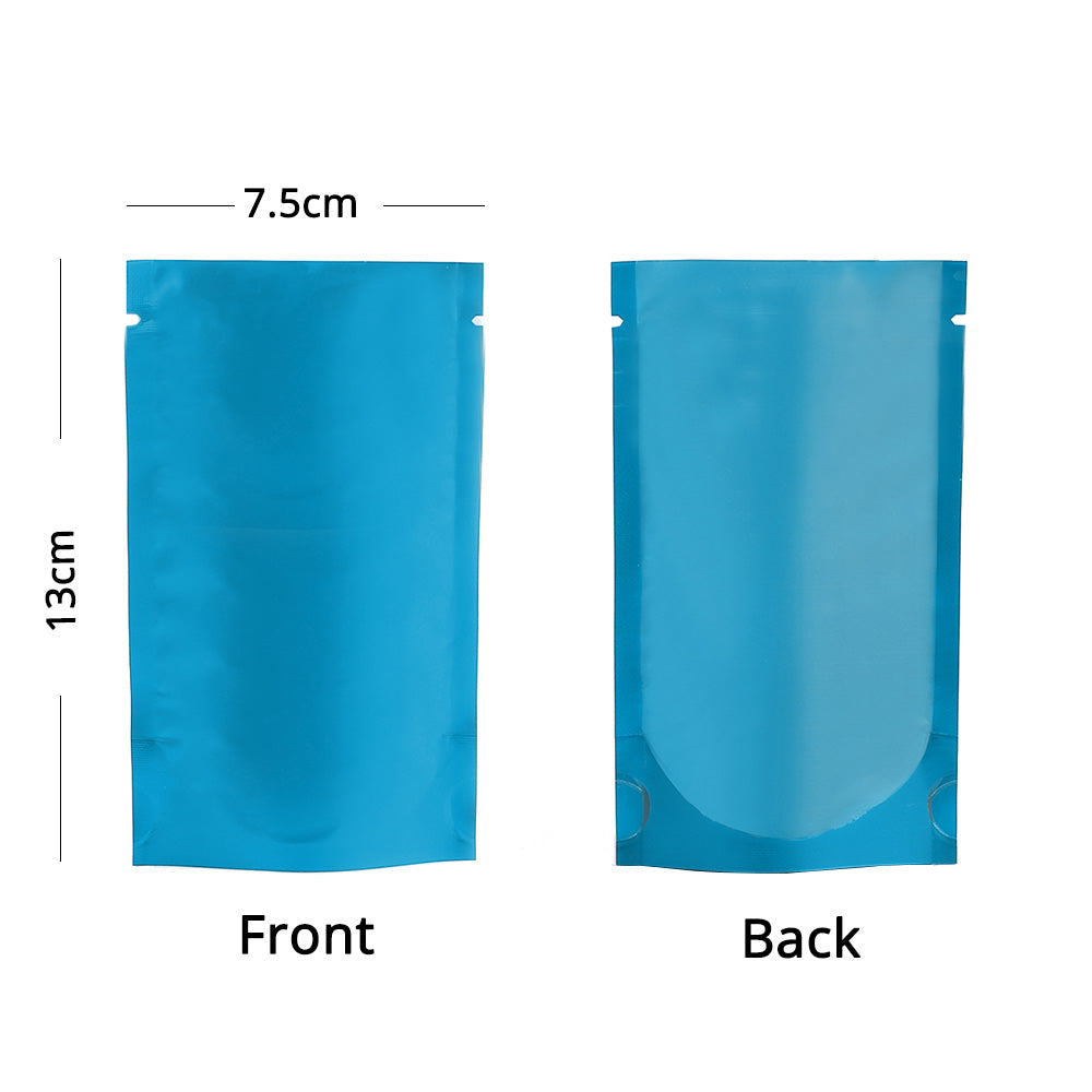 Vacuum Heat Seal Pouches Stand Up Smell Proof Matte Open Top Plastic Packaging Bags w/Clear Window & Tear Notch