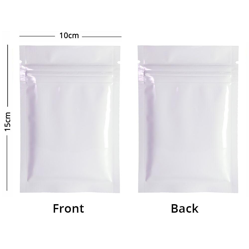 Glossy Metallic Foil Reclosable Zip Lock Package Bags Heat Sealing Flat Zipper Pouch w/ Tear Notch