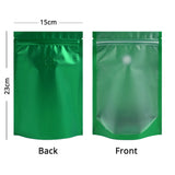 15x23cm Custom Matte Valve Ziplock Doypack Frosted Metallic Foil Plastic Storage Packaging Stand Up Recyclable Eco Bag With Tear Notch