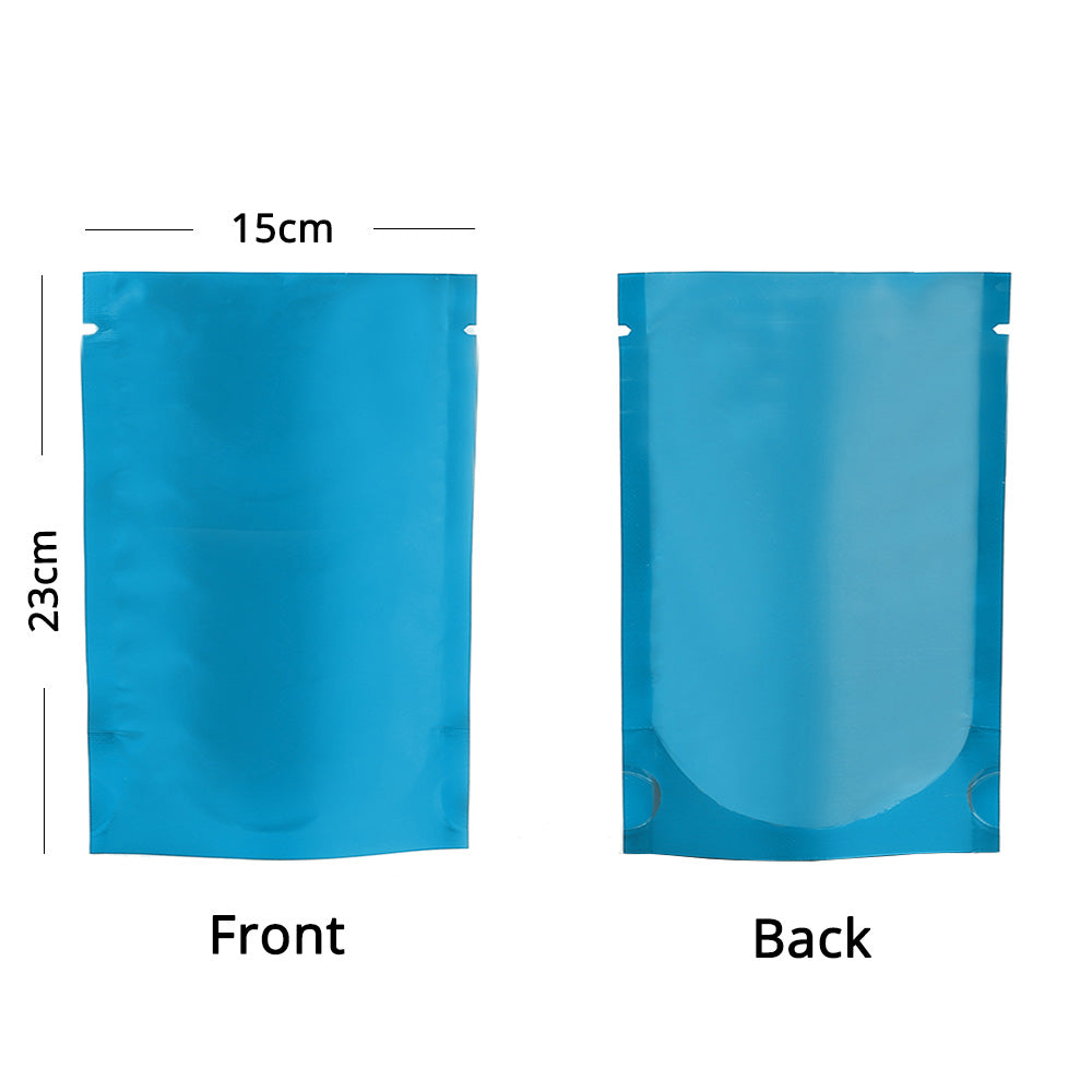 Vacuum Heat Seal Pouches Stand Up Smell Proof Matte Open Top Plastic Packaging Bags w/Clear Window & Tear Notch