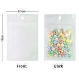 Recyclable Matte Tear Notch Clear Black/White Heat Seal Flat Zip Lock Pouch Bag With Hanging Hole