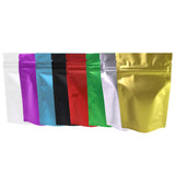 Custom Matte Forsted Front Varioucolors Stand Up Eco Metallic Mylar Plastic Packaging Zipper Bag Household Multifunction Storage