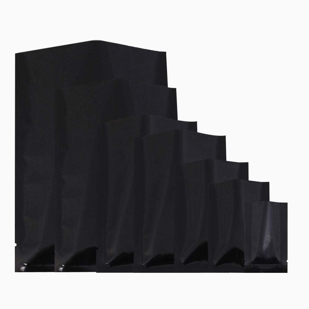 Multi Sizes Eco-friendly Heat Seal Open Top Foil Mylar Vacuum Packing Pouch Glossy Flat Vacuum Bag