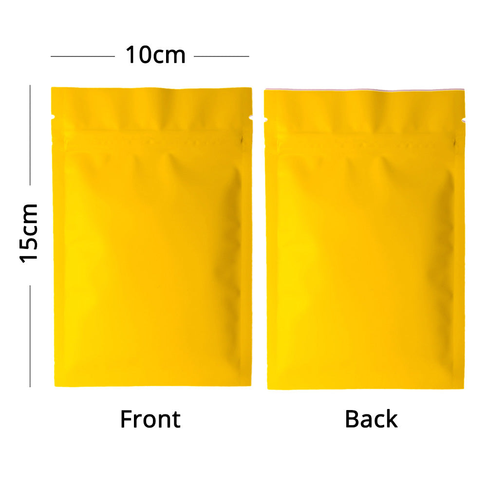 Various Colors Heat Sealing Zip Lock Pouches Tear Notch Metallic Mylar Flat Self Seal Package Bag For Herb Powder