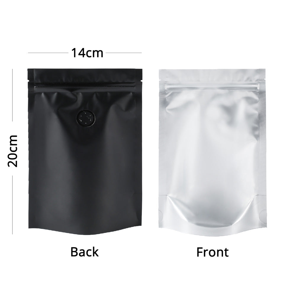 Custom 14x20cm Matte Frosted Front Zip Lock Bag With Valve Foil Mylar Sealed Stand Up Storage organizer Bag