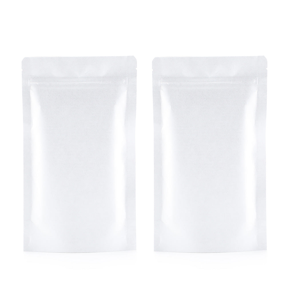 Matte Kraft White Durability Metalic Foil Mylar Zipper Bag Smellproof Multifunction Stand Up Sealed Storage Pouch W/Tear Notch