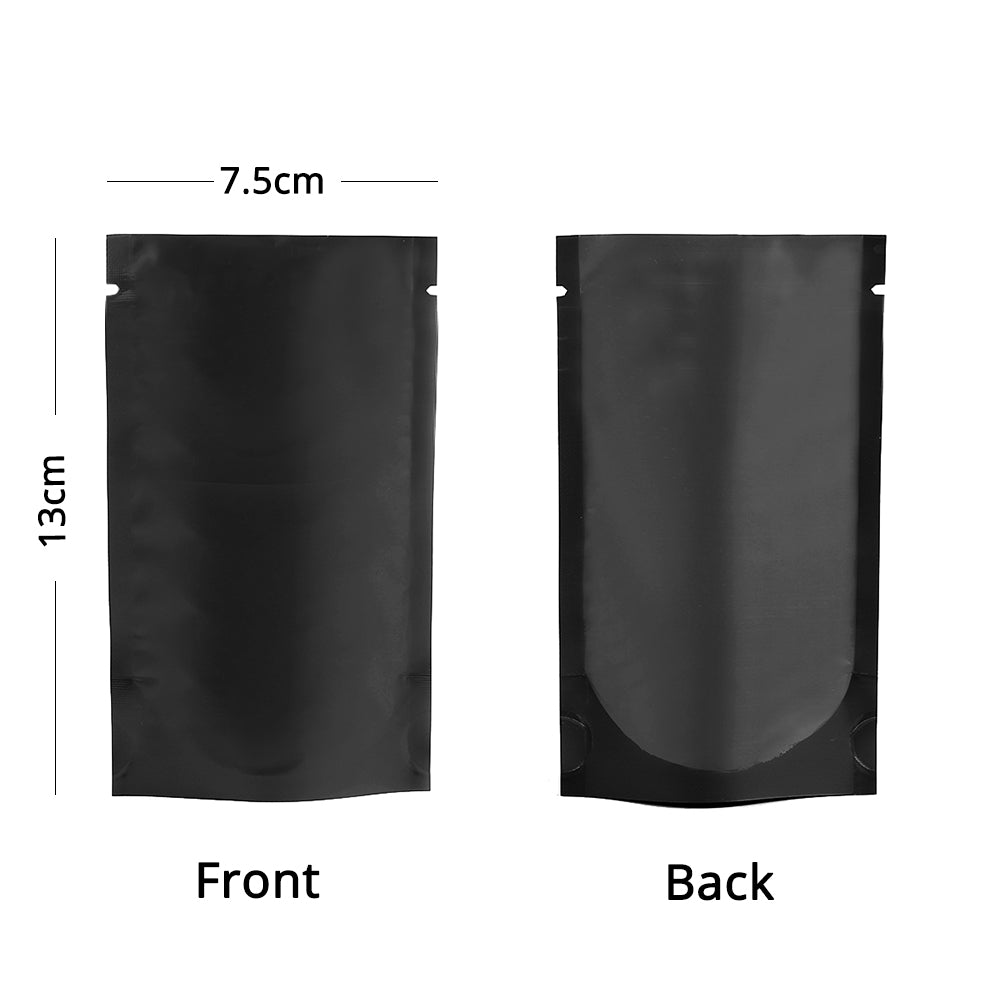Vacuum Heat Seal Pouches Stand Up Smell Proof Matte Open Top Plastic Packaging Bags w/Clear Window & Tear Notch