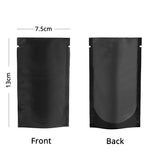 Vacuum Heat Seal Pouches Stand Up Smell Proof Matte Open Top Plastic Packaging Bags w/Clear Window & Tear Notch