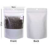 Custom Printed:Matte Black/ White With Frosted Window And Handle Hole Metallic Foil Stand Up Reusable Zipper Storage Bag