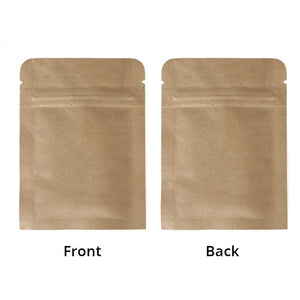 Multi Sizes Smell Proof Kraft Paper Zip Lock Pouches Eco-friendly Mylar Zipper Packaging Bag With Tear Notch