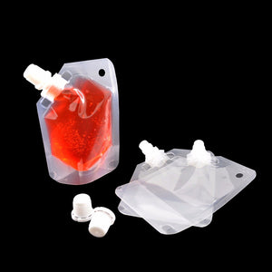 7x10cm Custom Self Seal Stand Up Spout Pouch 50ml Glossy Plastic Packaging Liquid Drink Sample Storage Bag
