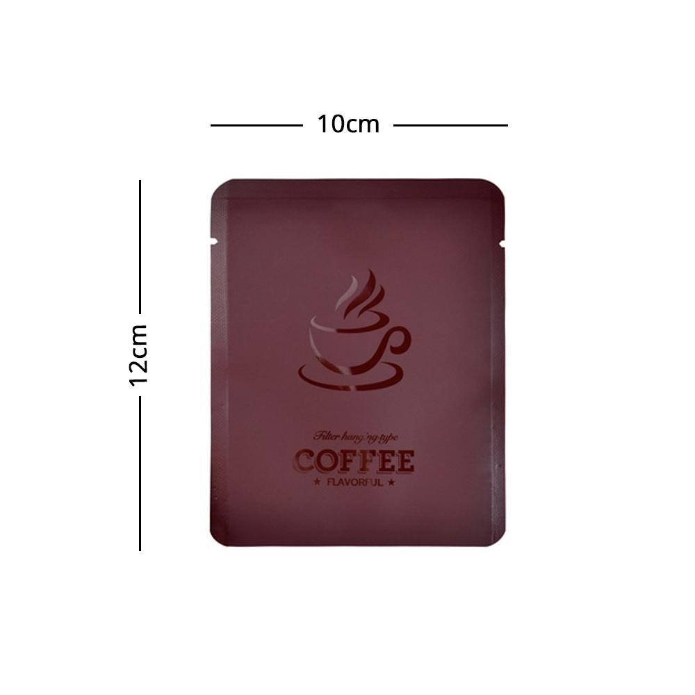 10x12cm Various Colors Heat Seal Aluminium Mylar Coffee Powder Package Storage Bag Open Top Tear Notch Pouch With Coffee Cup Design