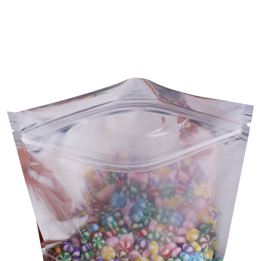 Various Sizes Heat Sealable Zip Lock Bag Clear/Silver Zipper Pouch Foil Mylar Packaging Bags For Clothes