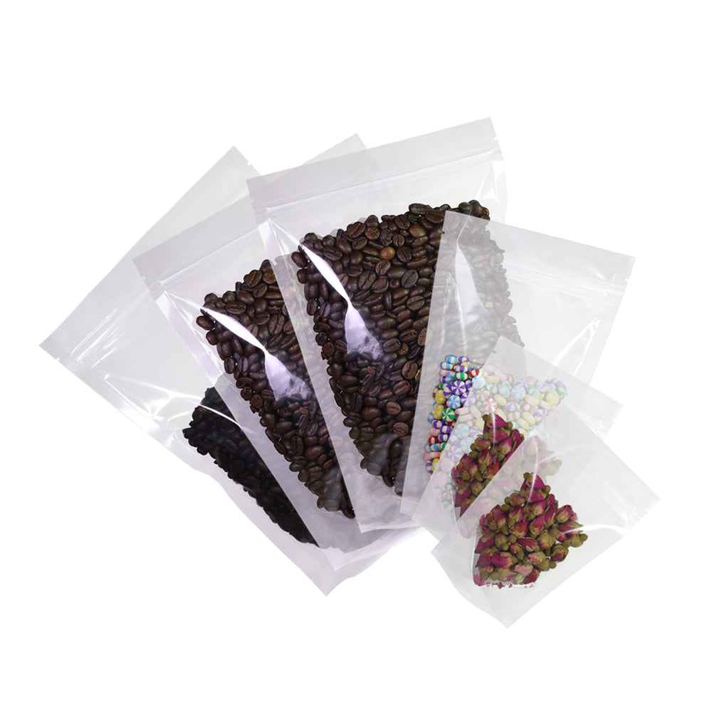 Glossy Clear Plastic Mylar Stand Up Packaging Bag Dry Follow Liquid Storage Reusable Eco Zip Lock Pouch