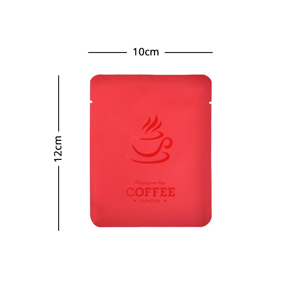 10x12cm Various Colors Heat Seal Aluminium Mylar Coffee Powder Package Storage Bag Open Top Tear Notch Pouch With Coffee Cup Design