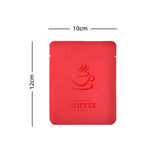 10x12cm Various Colors Heat Seal Aluminium Mylar Coffee Powder Package Storage Bag Open Top Tear Notch Pouch With Coffee Cup Design