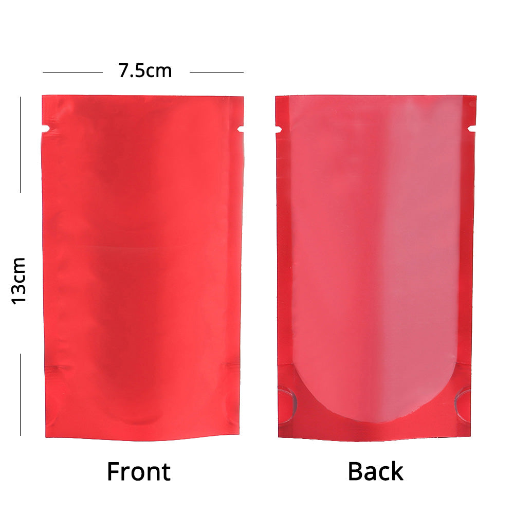 Vacuum Heat Seal Pouches Stand Up Smell Proof Matte Open Top Plastic Packaging Bags w/Clear Window & Tear Notch