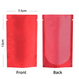 Vacuum Heat Seal Pouches Stand Up Smell Proof Matte Open Top Plastic Packaging Bags w/Clear Window & Tear Notch