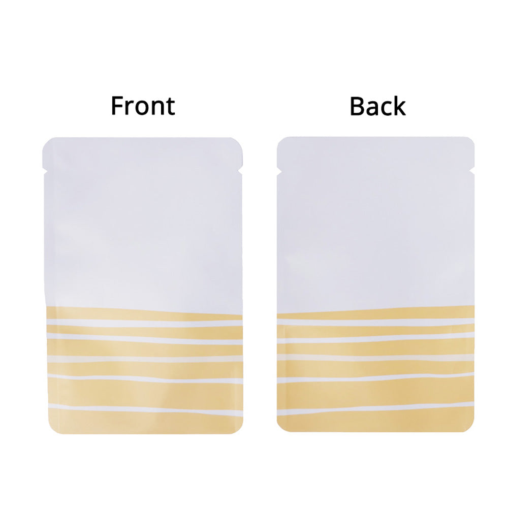 Variety of Sizes Matte White Foil Mylar Vacuum Open Top Pouch Bag with Printing & Tear Notch