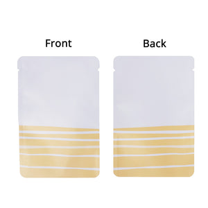 Variety of Sizes Matte White Foil Mylar Vacuum Open Top Pouch Bag with Printing & Tear Notch