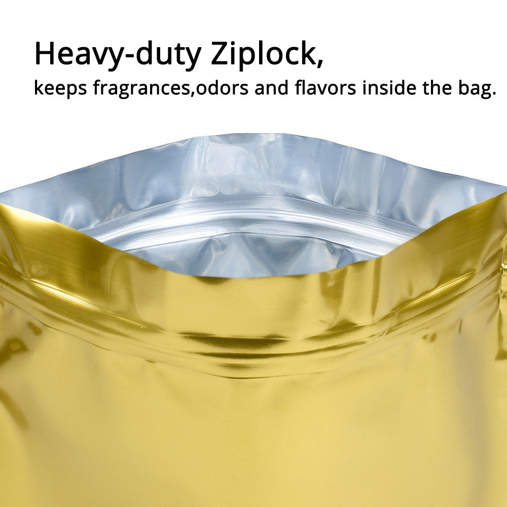 21x17cm Glossy Variouscolor Stand Up Packaging Bag Metallic Foil Mylar Eco Reusable Zip Lock With Valve Storage Pouch