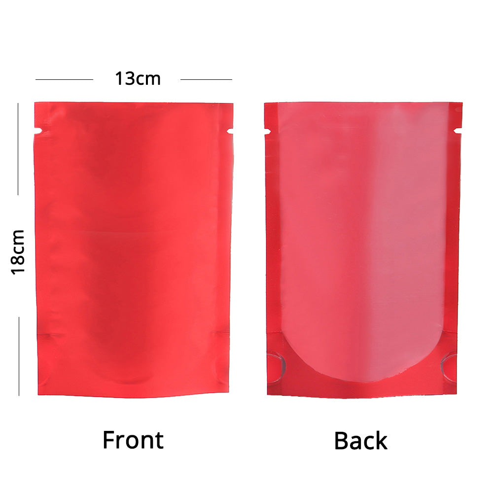 Vacuum Heat Seal Pouches Stand Up Smell Proof Matte Open Top Plastic Packaging Bags w/Clear Window & Tear Notch