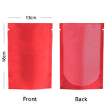 Vacuum Heat Seal Pouches Stand Up Smell Proof Matte Open Top Plastic Packaging Bags w/Clear Window & Tear Notch
