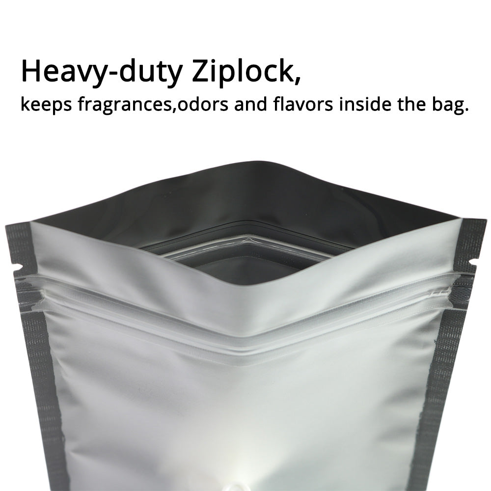 Eco Smell Proof Food Packaging Bags Zip Lock Storage Bags Matte Foil Mylar Plastic Pouches With Tear Notch