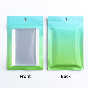 High Quality Matte Flat Bottom Seal Plastic Bag Metallic Foil  With Clear Window And Round Hole Storage Organizer Zipper Bag