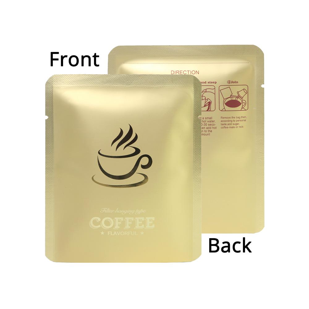 10x12cm Various Colors Heat Seal Aluminium Mylar Coffee Powder Package Storage Bag Open Top Tear Notch Pouch With Coffee Cup Design