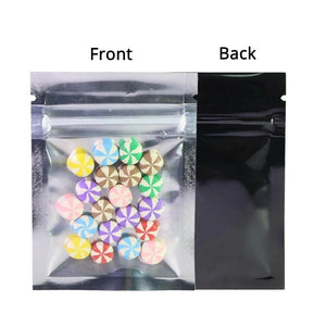 6.5x9cm Various Colors Small Zip Lock Bag Glossy Candy Flat Tear Notch Clear Front Herb Package Storage Pouch