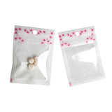 Premium Recyclable White Plastic Mylar Packaging Bag Clear Window Zip Lock Flat Storage Pouch With Flower Printing