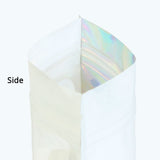 Glossy Plastic Seal Packaging Bag With Clear Window And Tear Notch Foil Flat Bottom Jewelry Travel Sample Storage Zipper Pouch