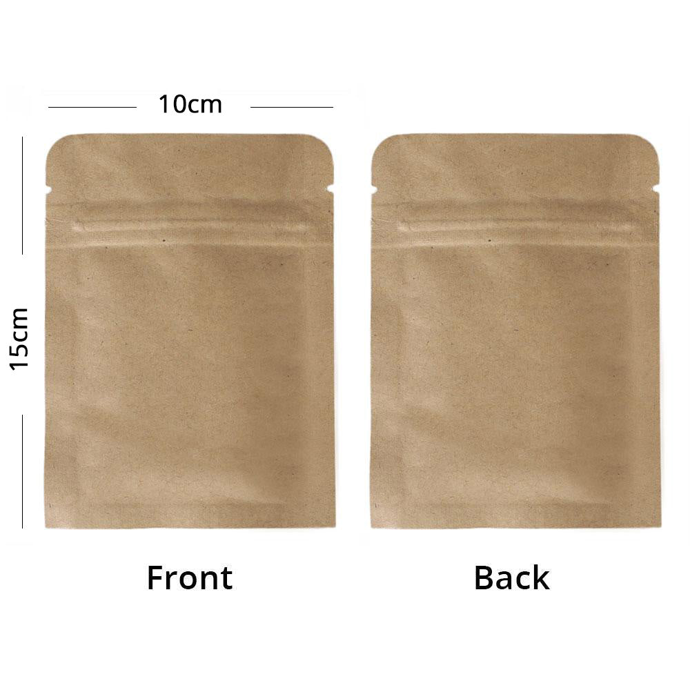 Custom Printed: Multi-Size Smell Proof Kraft Paper Zip Lock Pouch Eco