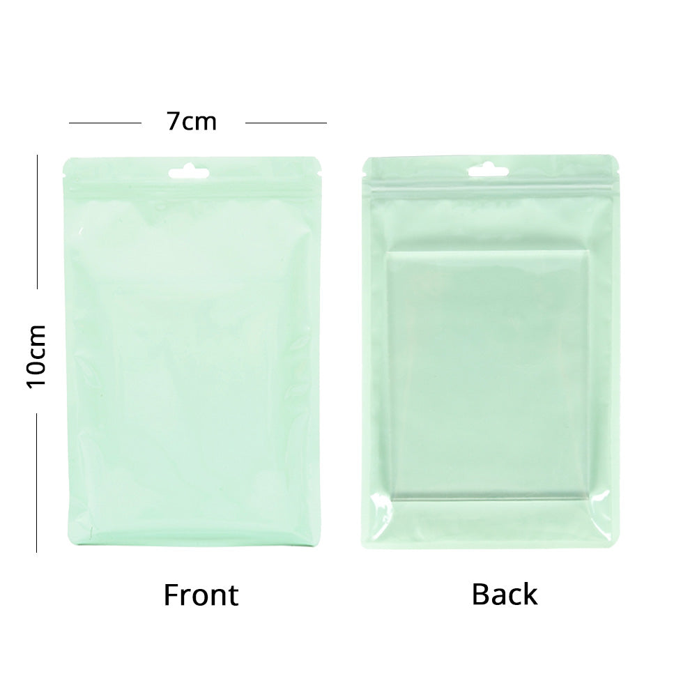 Multisizes Glossy Clear Front Flat Zip Lock Bag Reusable Comestic Jewelry Storage Plastic Packaging Pouch With Butterfly Hole