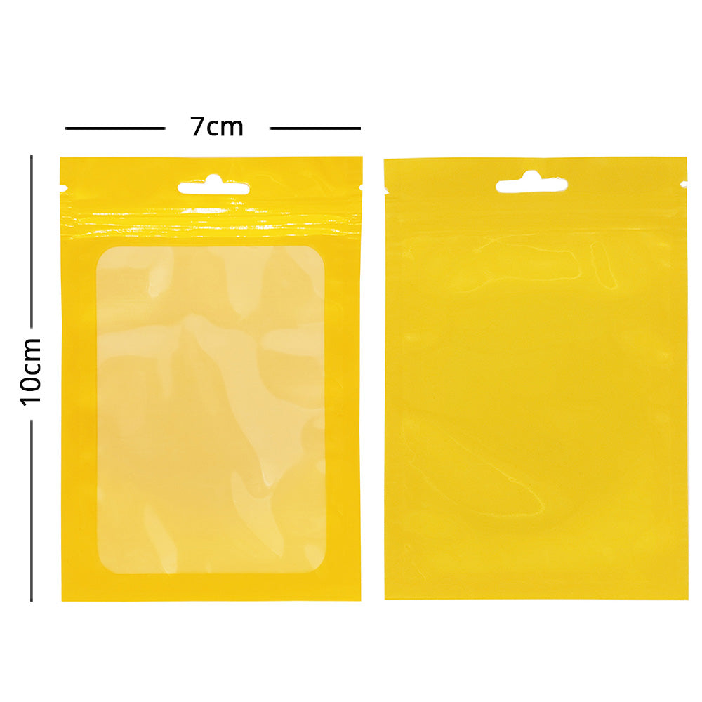 Eco Recyclable Glossy Plastic Bag Multi-sizes Cosmetic Snack Food Sample Storage Zip Lock Packaging Pouch With Butterfly Hole