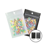 Recyclable Matte Tear Notch Clear Black/White Heat Seal Flat Zip Lock Pouch Bag With Hanging Hole