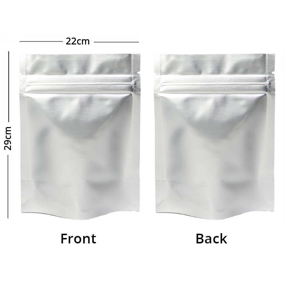 Custom Printed: Glossy Silver Aluminium Foil Packaging Reusable Zip Lock Bag Candy Snack Stand Up Storage Sample Pouch