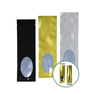 6x20cm Eco Vacuum Heat Seal Open Top Packaging Bags Aluminum Foil Mylar Pouches W/Clear Oval Window