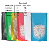 Vacuum Heat Seal Pouches Stand Up Smell Proof Matte Open Top Plastic Packaging Bags w/Clear Window & Tear Notch