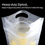 50Pcs/pack Matte Stand Up Frosted White Plastic Mylar Zipper Bag Food Coffee Storage Pouch Water And Smellproof W/Handle Hole