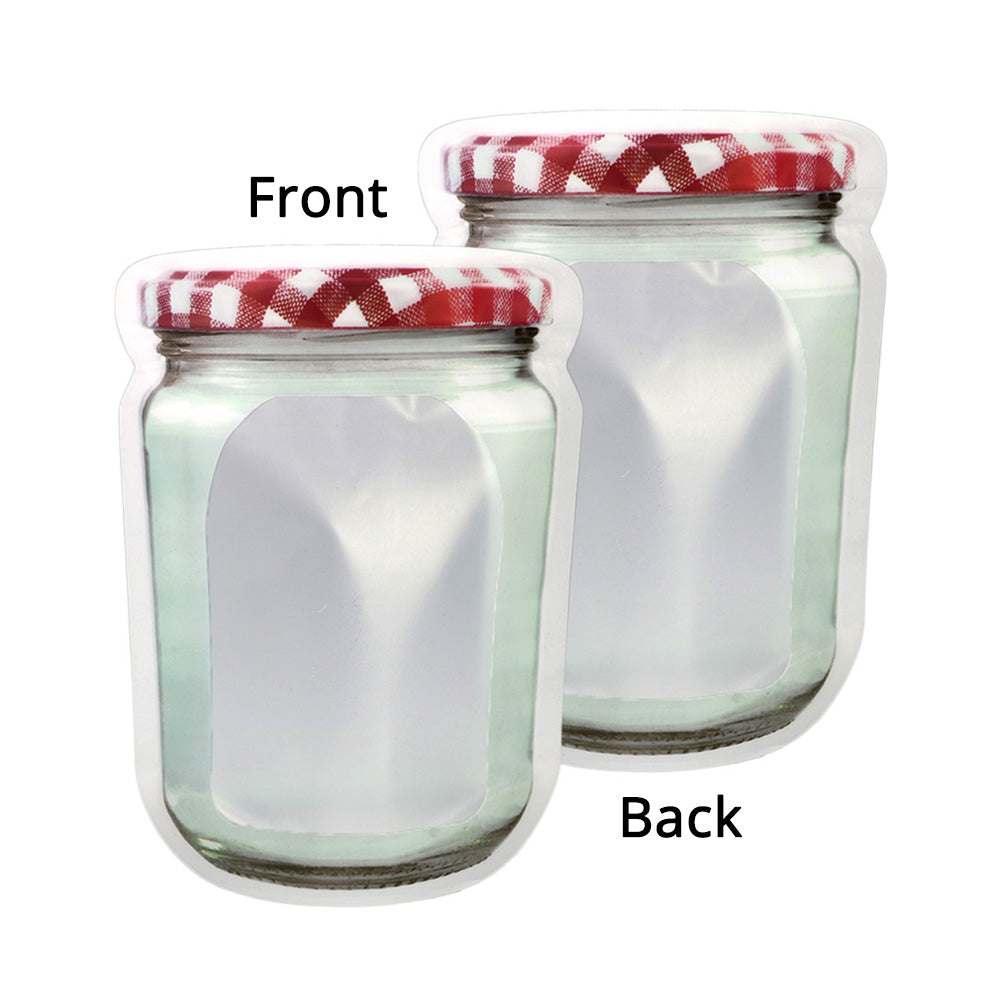 Custom Printed:New Design Mason Jar Pouch Plastic Mylar Packaging Stand Up Red Zipper Bag Matte Household Storage Bag