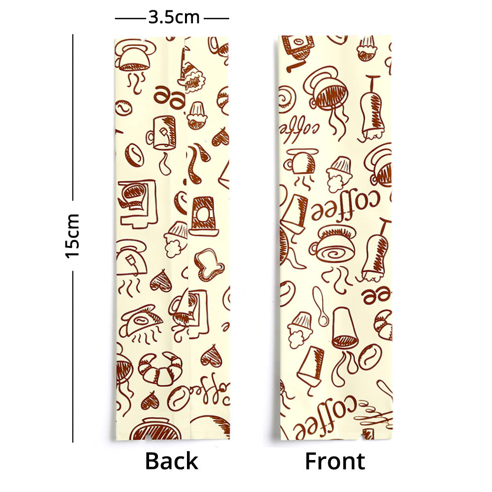 Premium Glossy Aluminium Mylar Pouch Tear Notch Heat Sealing Open Top Package Bag For Coffee Spices