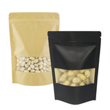 Custom Printed:High Quality Matte Variou Sizes Kraft Paper Bag Mylar Eco Recyclable Stand Up With Window Zip Lock Storage Pouch